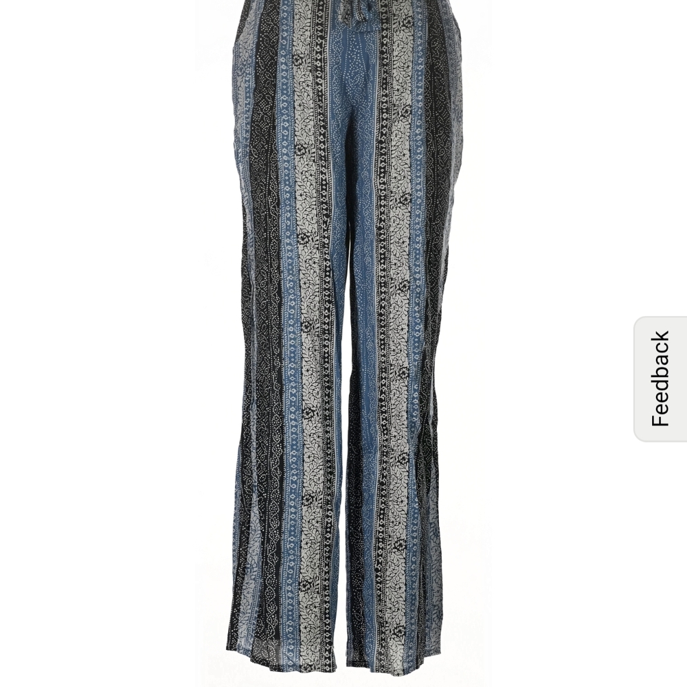Solitaire Black and Blue Striped Pants